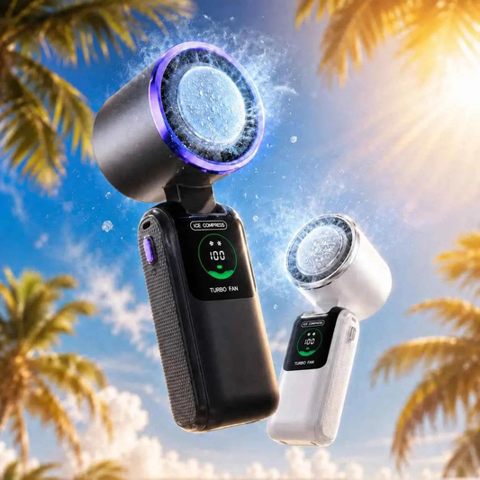 FrostWave™ Turbo Fan | Ice Cooling Portable Handheld Fan | FrostWave Fan